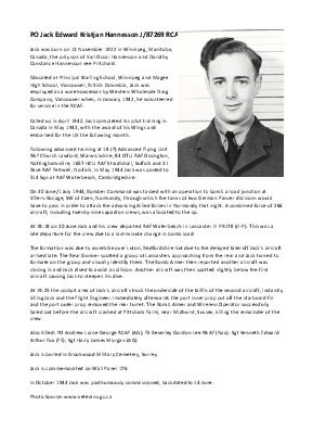 A preview of a PDF biography for Hannesson, Jack Edward Kristjan